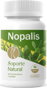 Frasco de Nopalis, 20 cápsulas, suplemento alimenticio